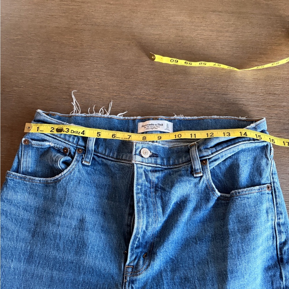 Abercrombie & Fitch 12S 70s Flare Blue Jeans Ultra High Rise - Picture 4 of 8